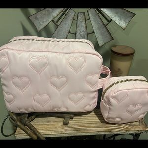 NWT Stoney clover quilted large and small heart pouches (Target collection).